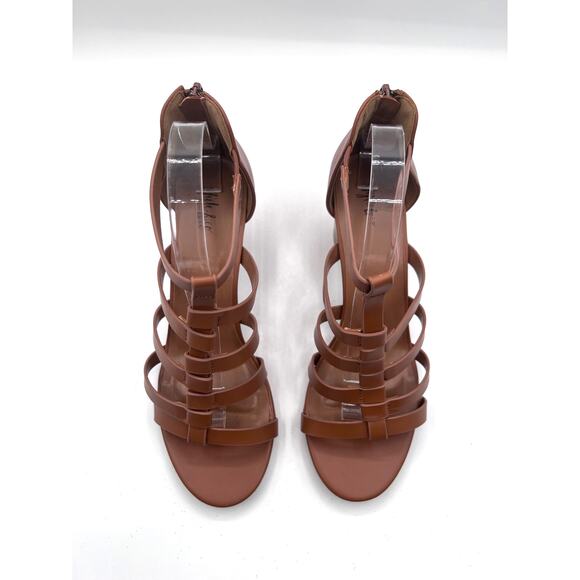 STYLE&CO 'BEAHH' STRAPPY DRESS SHOOTIES COGNAC BROWN SMOOTH WOMENS 10M NEW - Picture 6 of 12